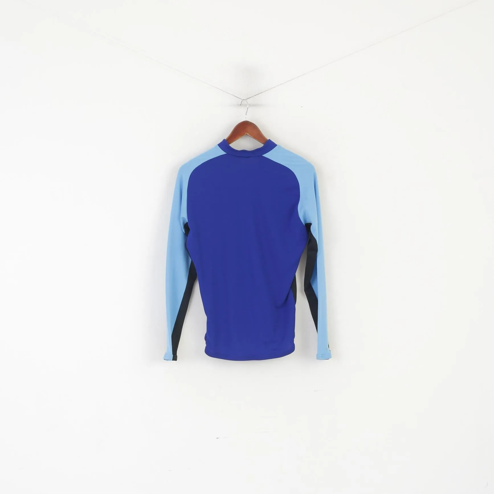 Pearl Izumi Men S Cycling Shirt Blue Vintage Zip Neck Long Sleeve Bike Wear