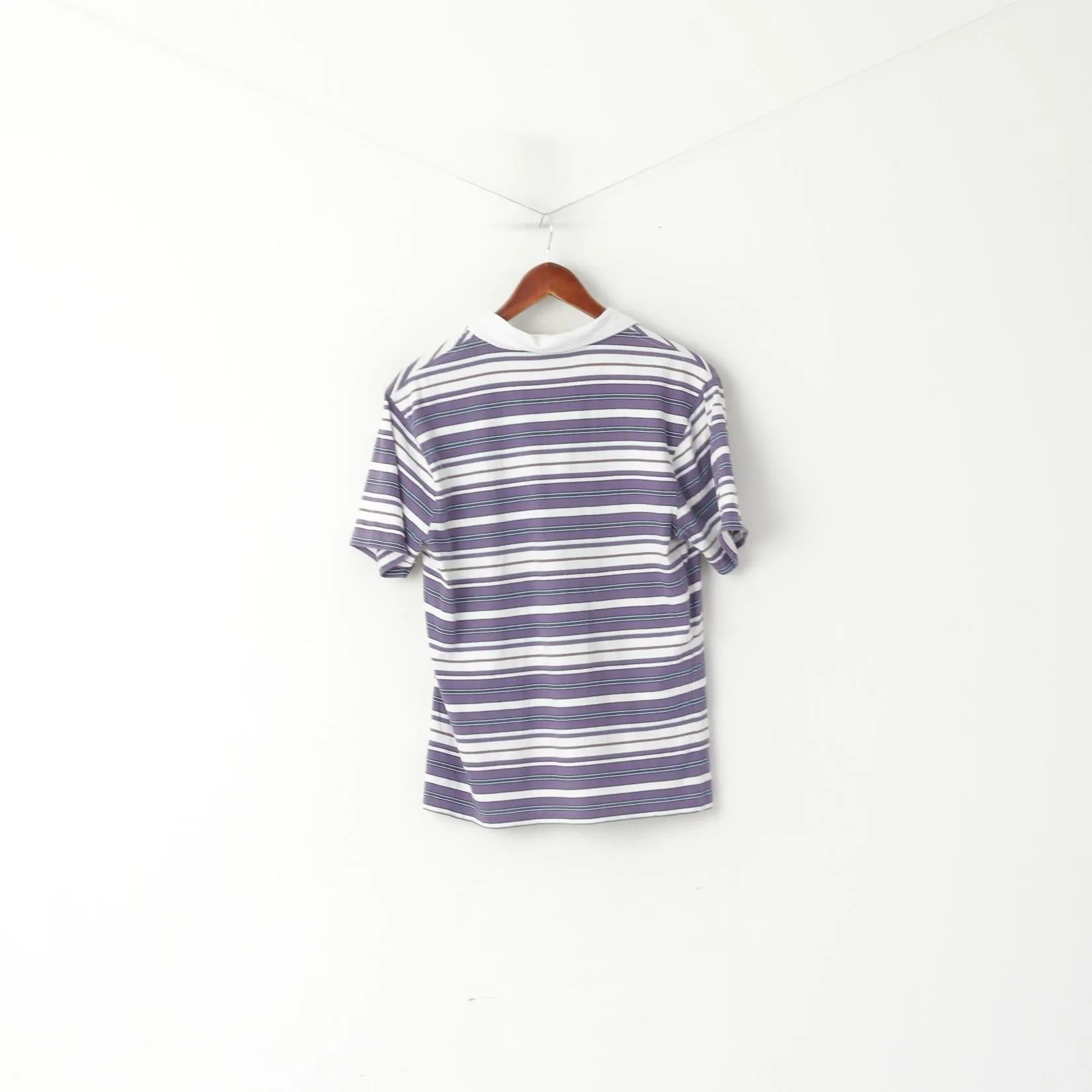 Penguin Men M Polo Shirt Violet Cotton Striped Purple Heritage Slim Fit Top