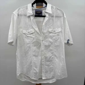 Penguin Men's Size M Gray Herringbone New with Tags Short Sleeve Shirt