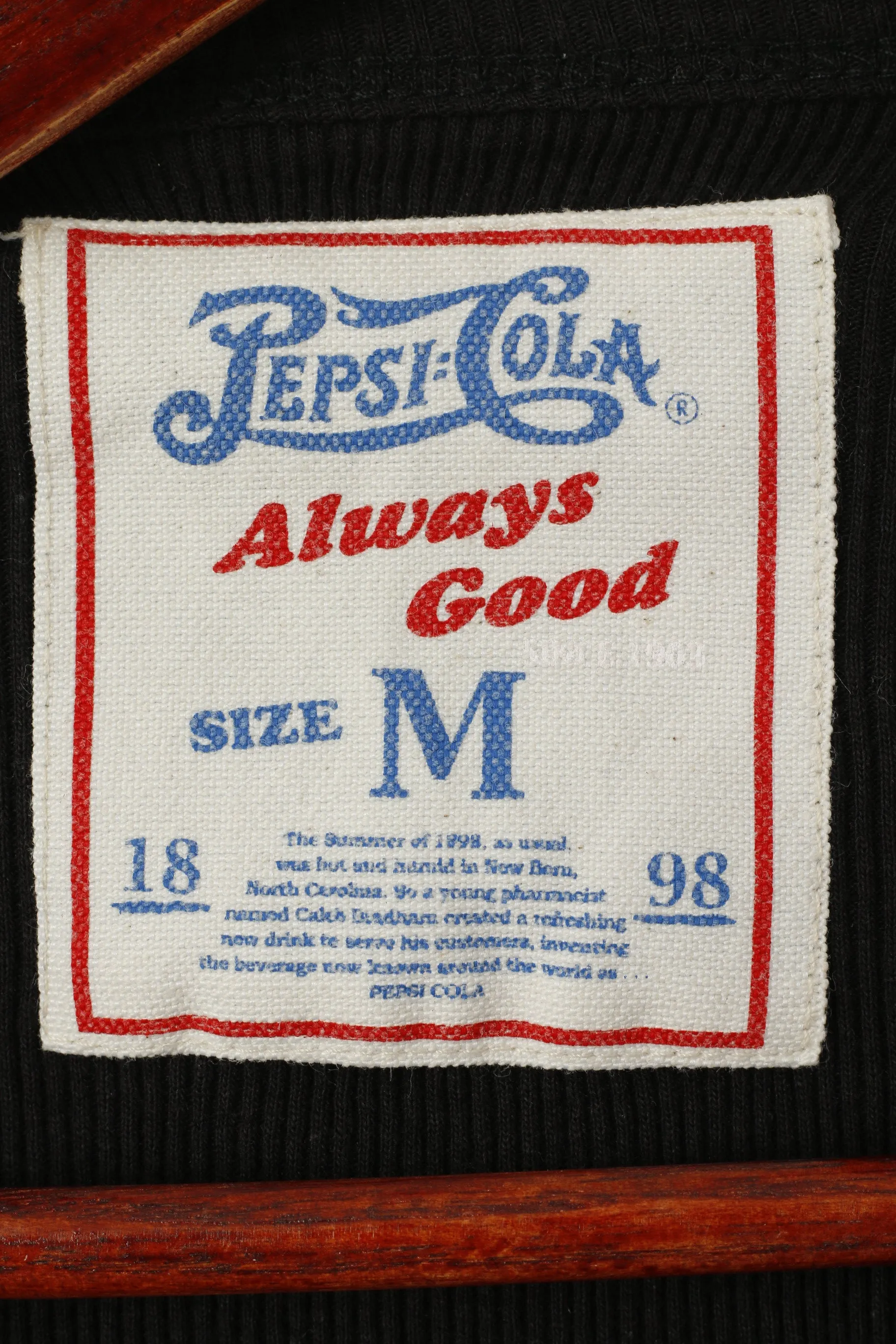 Pepsi - Cola Men M (S) Shirt Black Stretch Always Good Cotton Vintage Fit Top