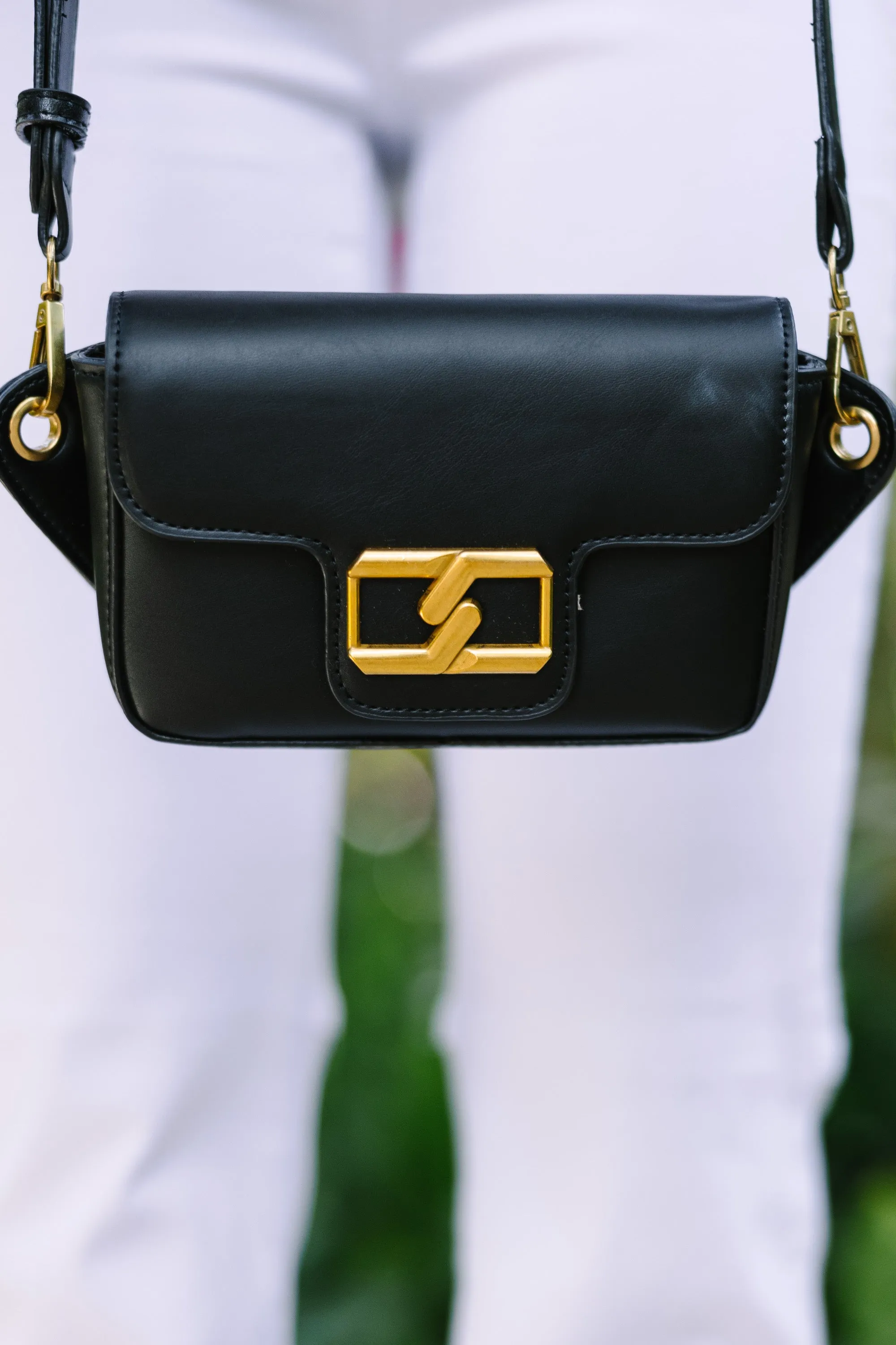 Perfectly Poised Black Crossbody Purse
