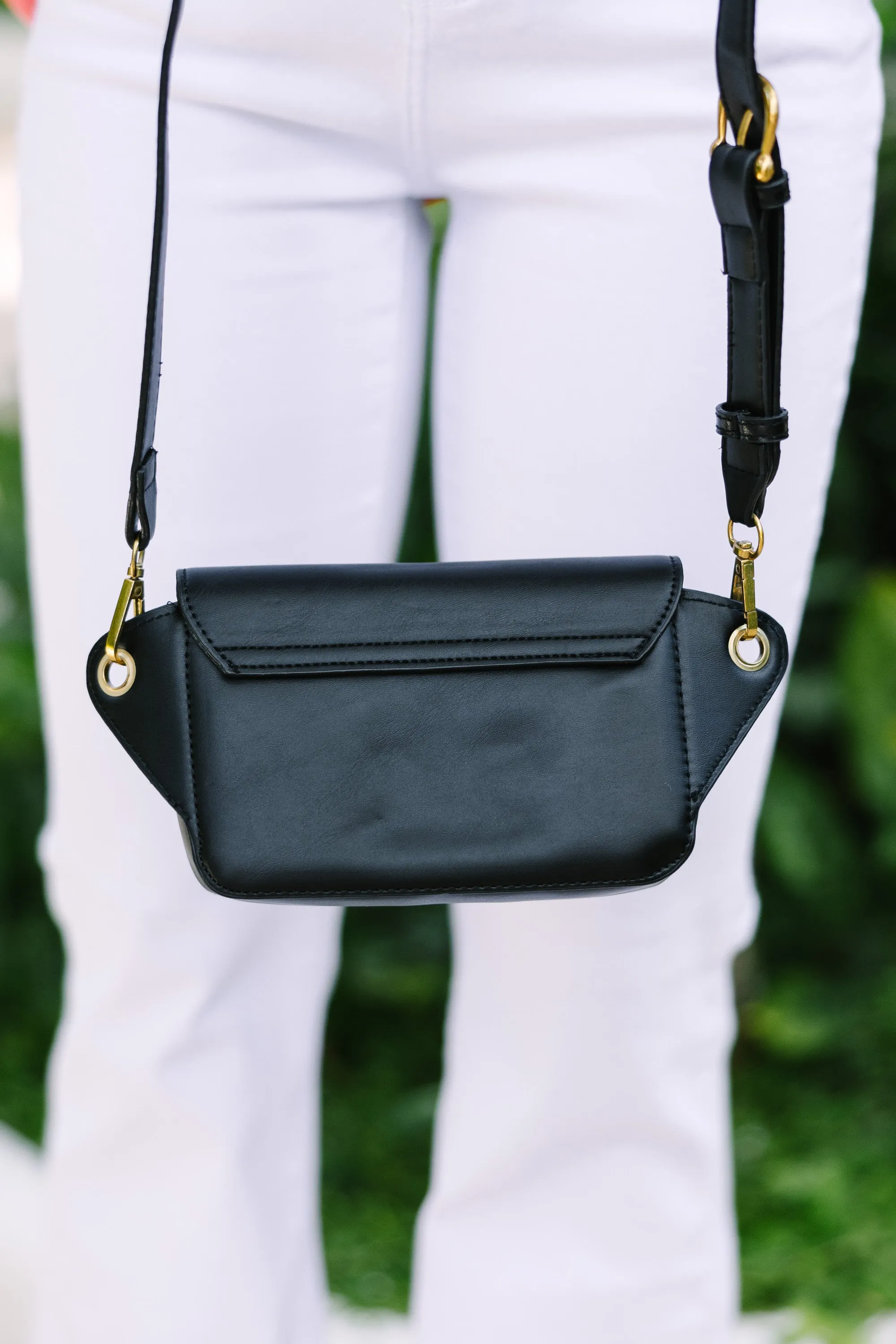 Perfectly Poised Black Crossbody Purse