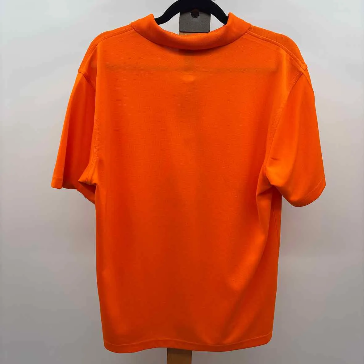 PGA tour Men's Size M Orange Solid Short Sleeve Shirt