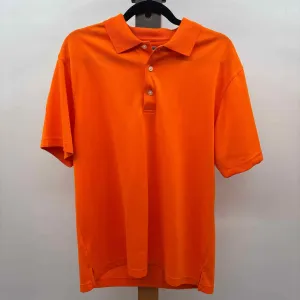 PGA tour Men's Size M Orange Solid Short Sleeve Shirt