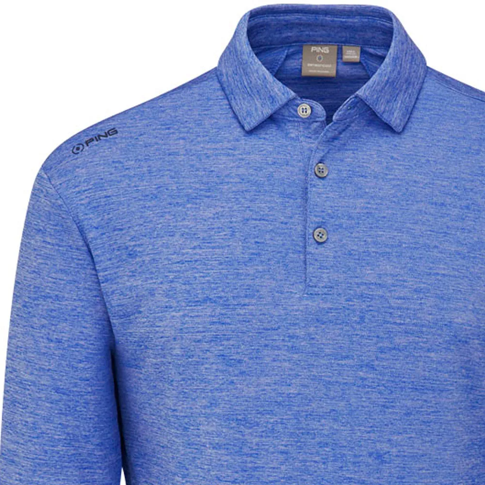 Ping Emmett Long Sleeve Polo Shirt - Classic Blue Marl