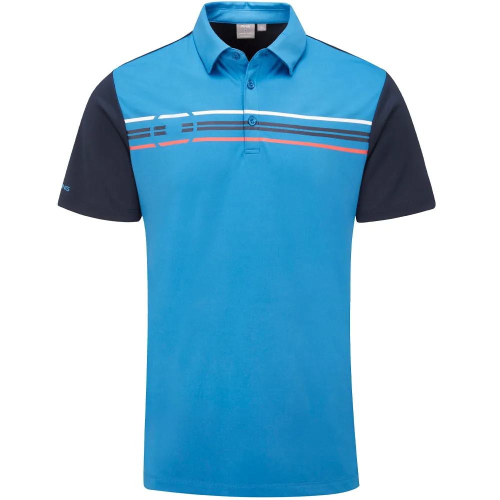 Ping Morten SensorCool Polo Shirt - Danube/Navy