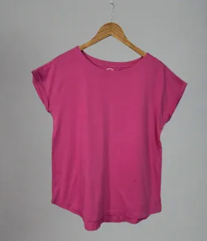 Pink Cap Sleeve Cotton T Shirt