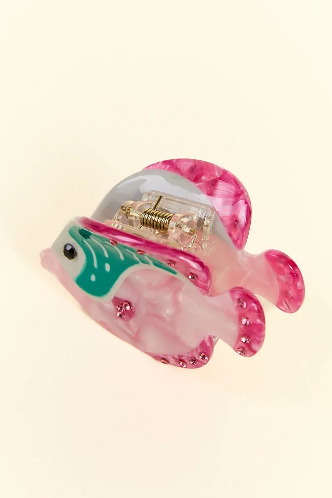 Pink Fish Claw Clip
