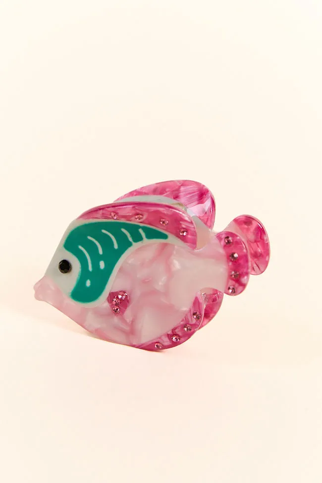 Pink Fish Claw Clip
