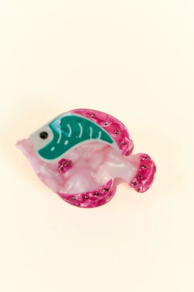 Pink Fish Claw Clip