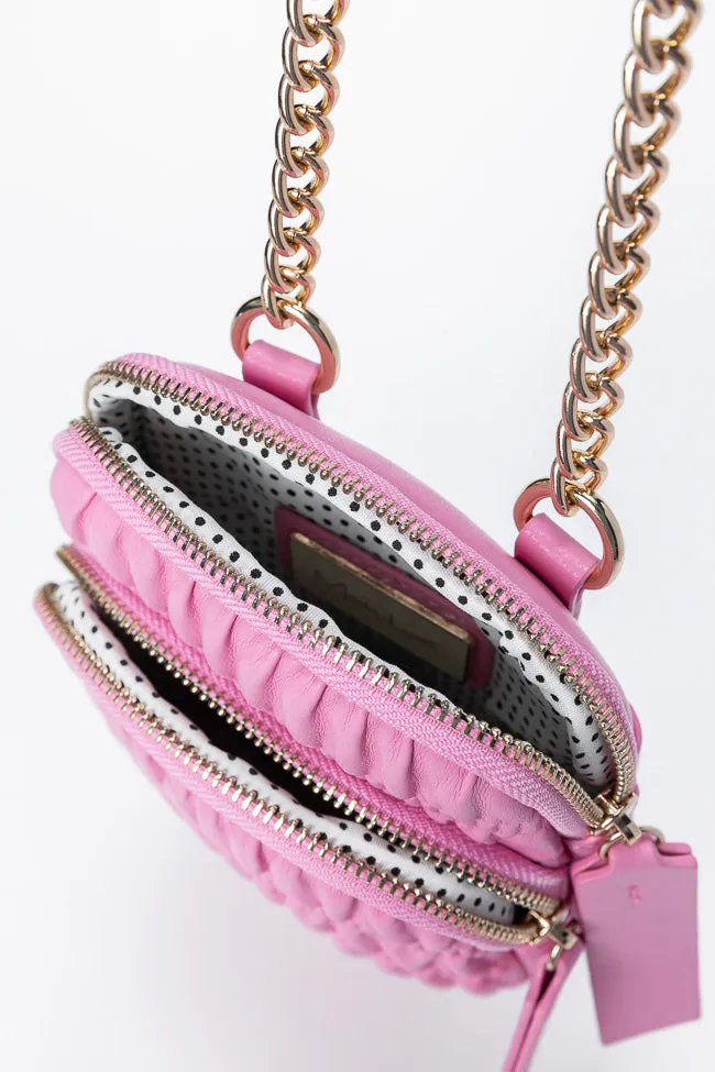 Pink Ruched Crossbody Purse