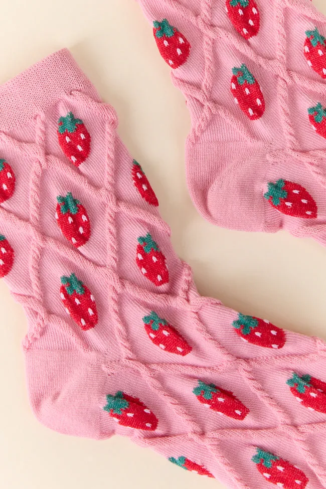 Pink Strawberry Socks