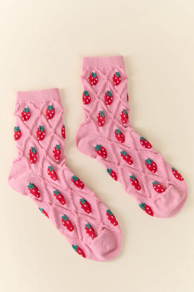 Pink Strawberry Socks