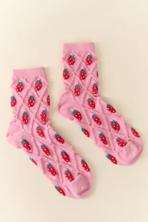 Pink Strawberry Socks