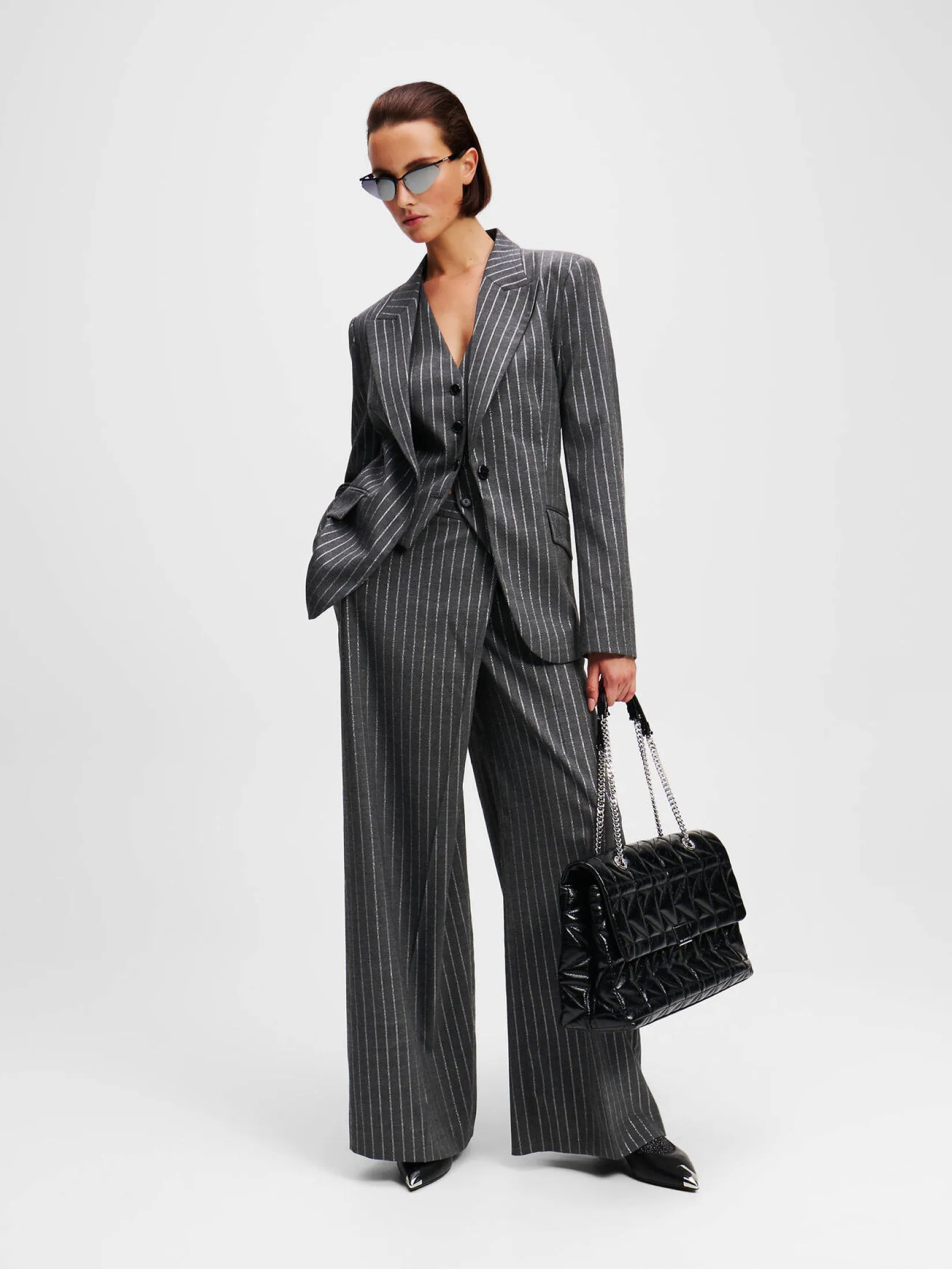 PINSTRIPE WRAP PANTS