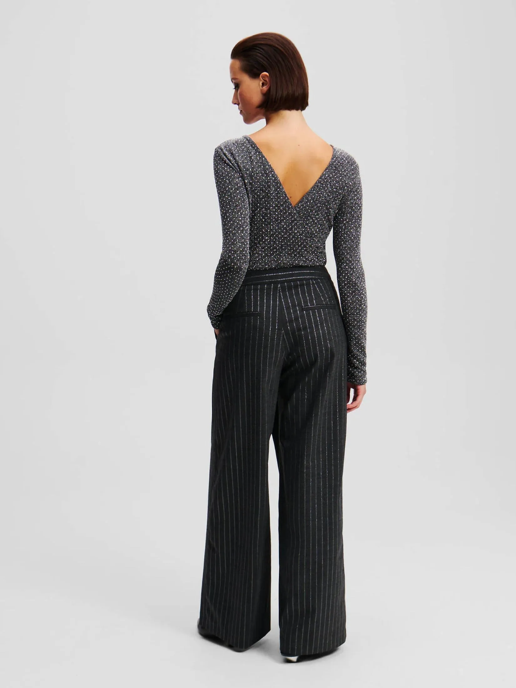 PINSTRIPE WRAP PANTS