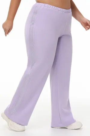 Plus-Size Wide Leg Fleece Pant With Side Bling Juicy Couture