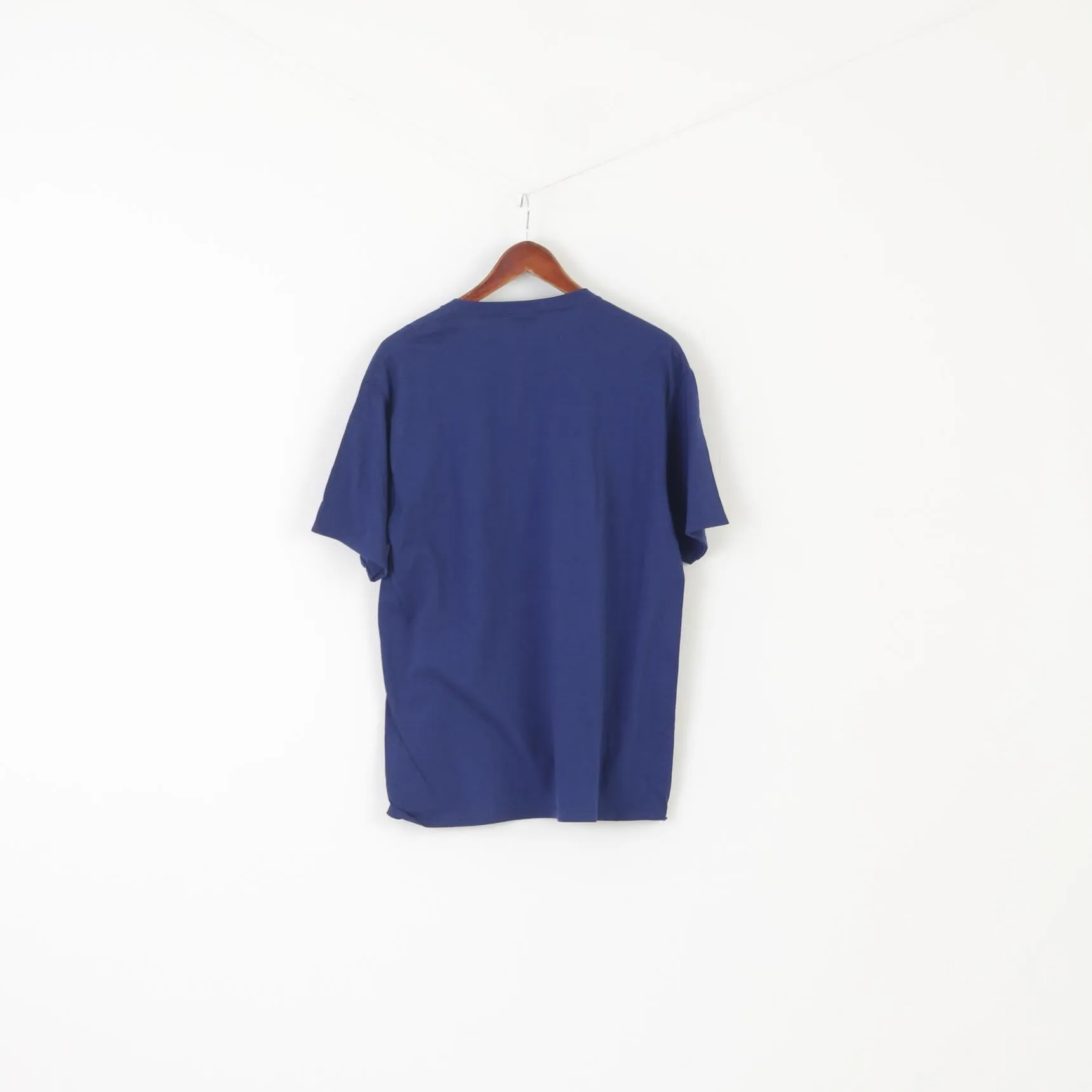 Port & Company Men L Shirt Navy Cotton Graphic Warum Hast Du Nein Gesagt Top