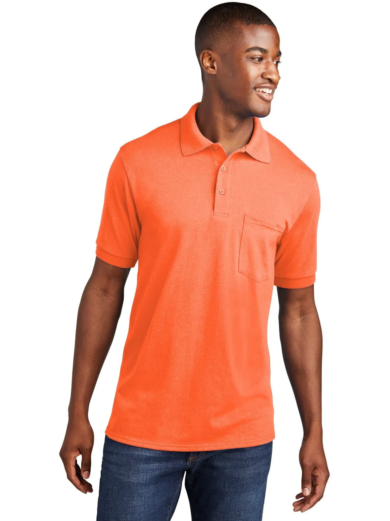 Port & CompanyCore Blend Jersey Knit Pocket Polo