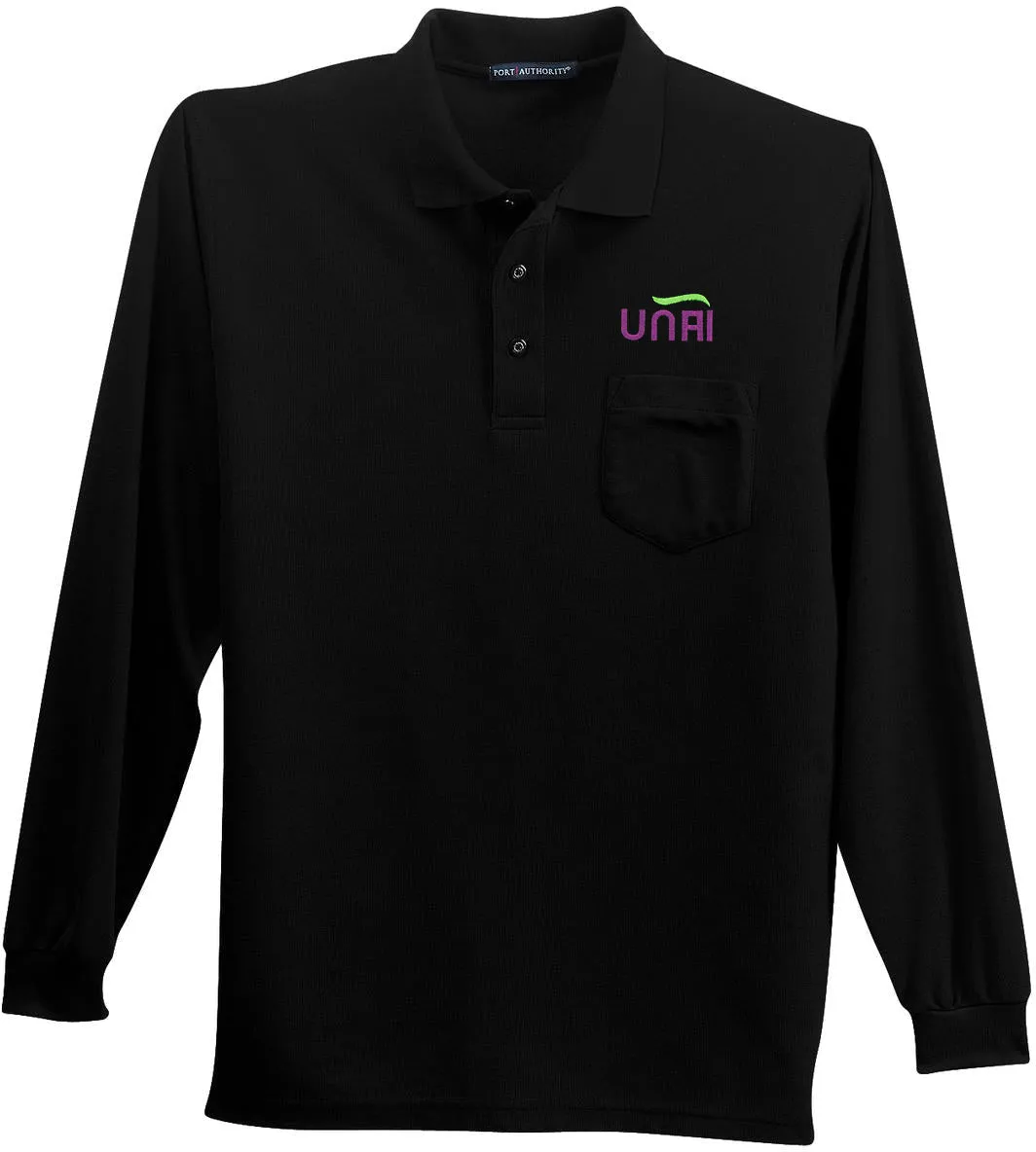 Port AuthorityLong Sleeve Silk Touch Polo with Pocket