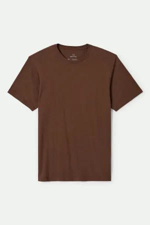 Premium Cotton S/S Tailored T-Shirt - Pinecone Brown Brixton