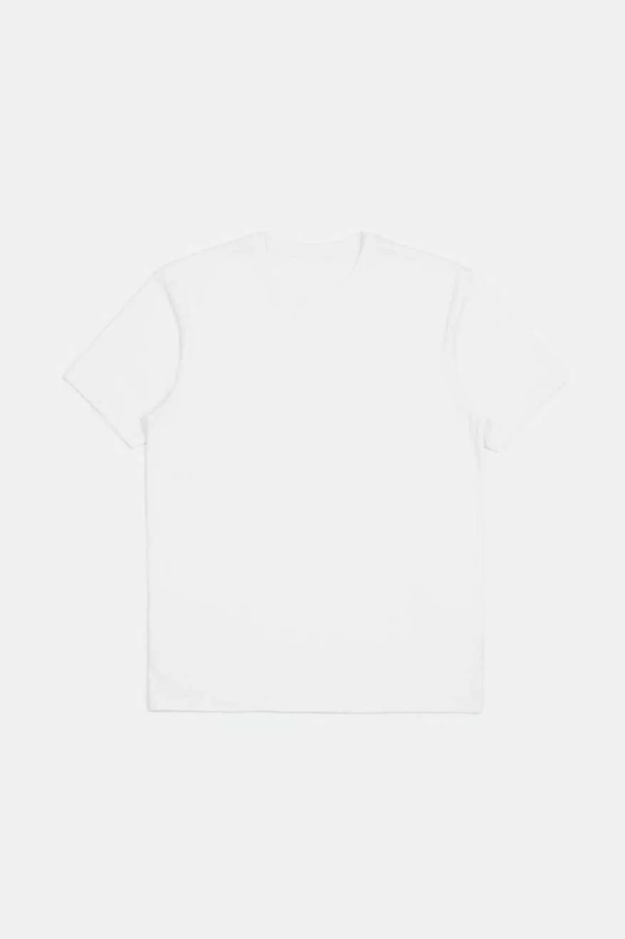 Premium Cotton S/S Tailored T-Shirt - White Brixton