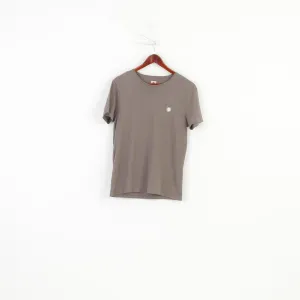 Pretty Green Men M T-Shirt Grey Short Sleeve Crew Neck Cotton Top