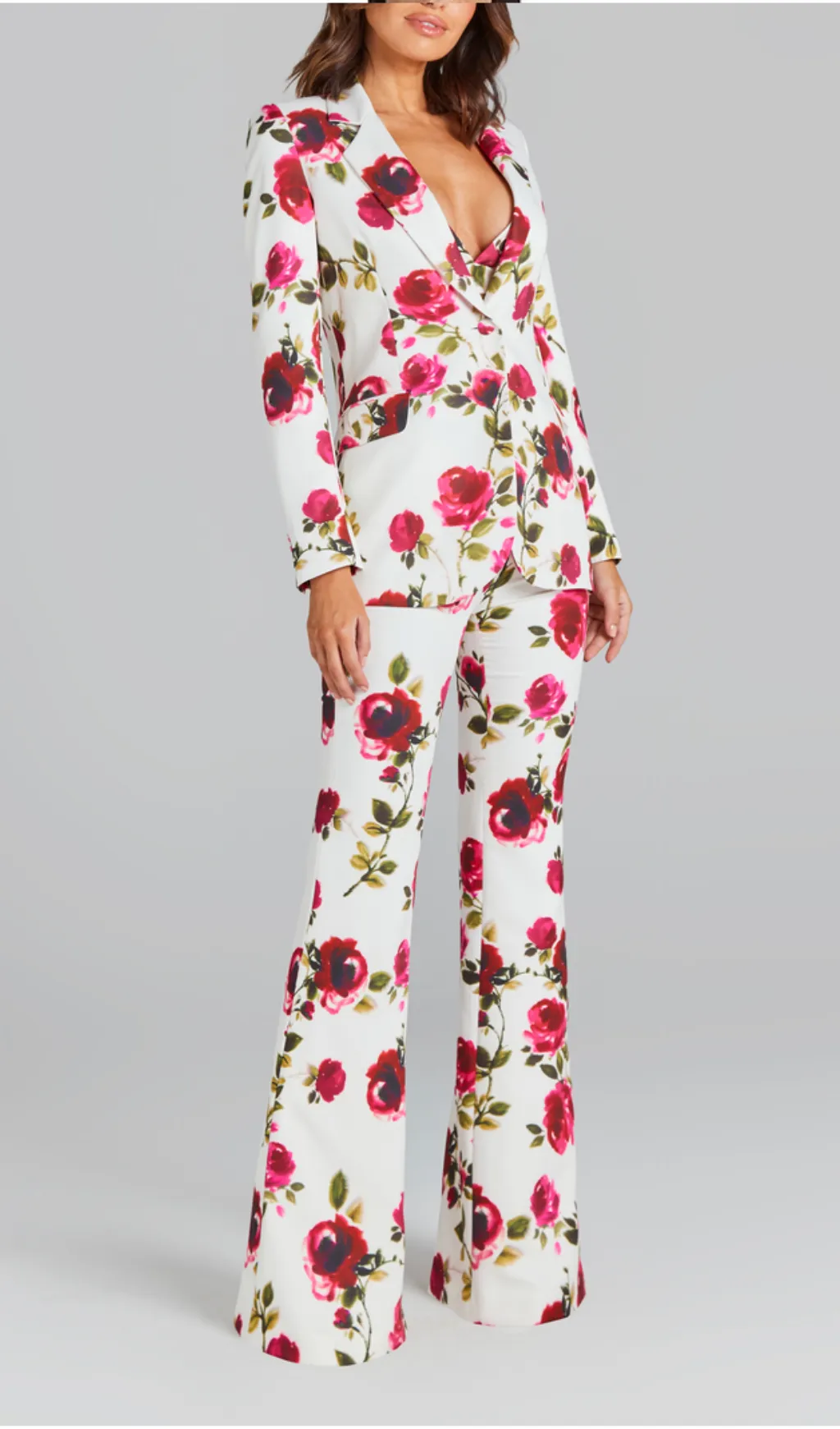 PRINTED LONG-SLEEVED SHIRT SUSPENDER TROUSERS SUIT Gloria Lanvin