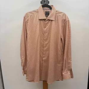 Proper Cloth Men's Size XL Pumpkin Cotton Tweed Long Sleeve Shirt