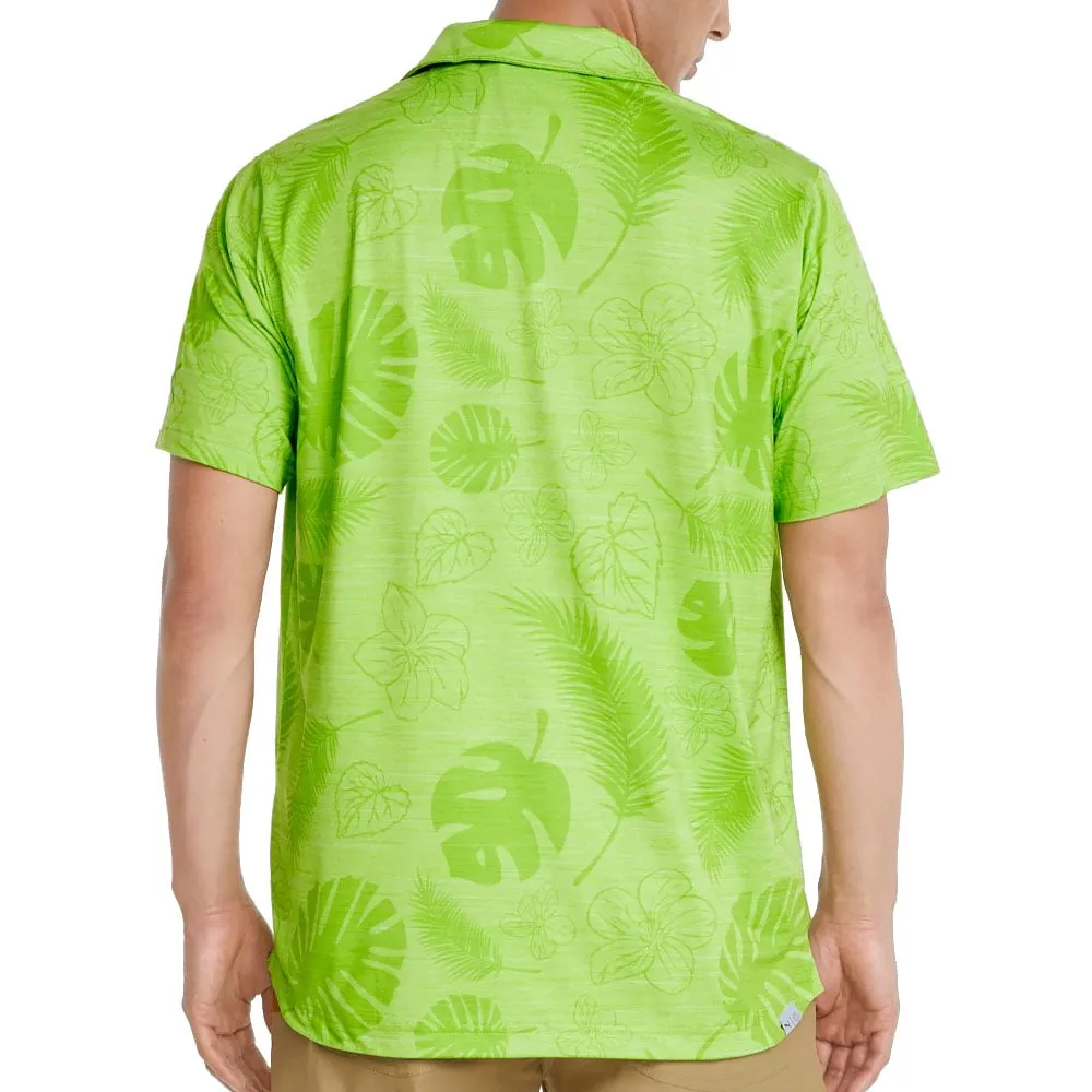 Puma Cloudspun Leaves n' Flowers Polo Shirt - Greenery Heather