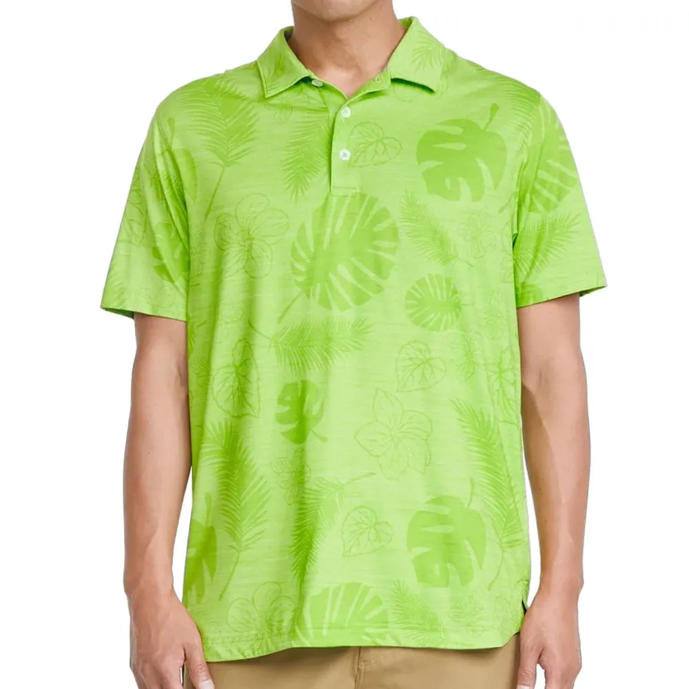 Puma Cloudspun Leaves n' Flowers Polo Shirt - Greenery Heather