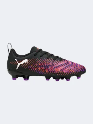 Puma Future 8 Play Fg/Ag Boys Football Shoes Black/Glowing Red