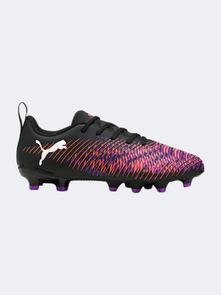 Puma Future 8 Play Fg/Ag Boys Football Shoes Black/Glowing Red