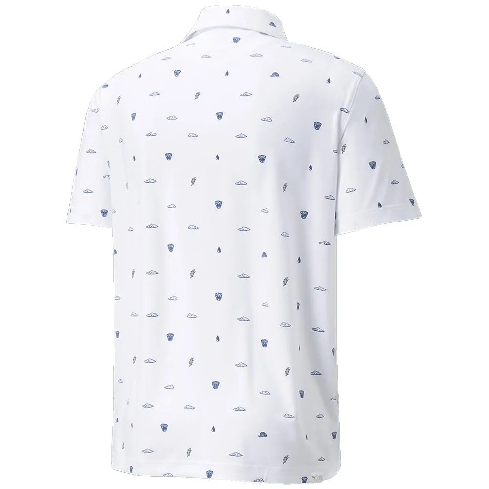 Puma MATTR Pouring Buckets Polo Shirt - Bright White/Bright Cobalt