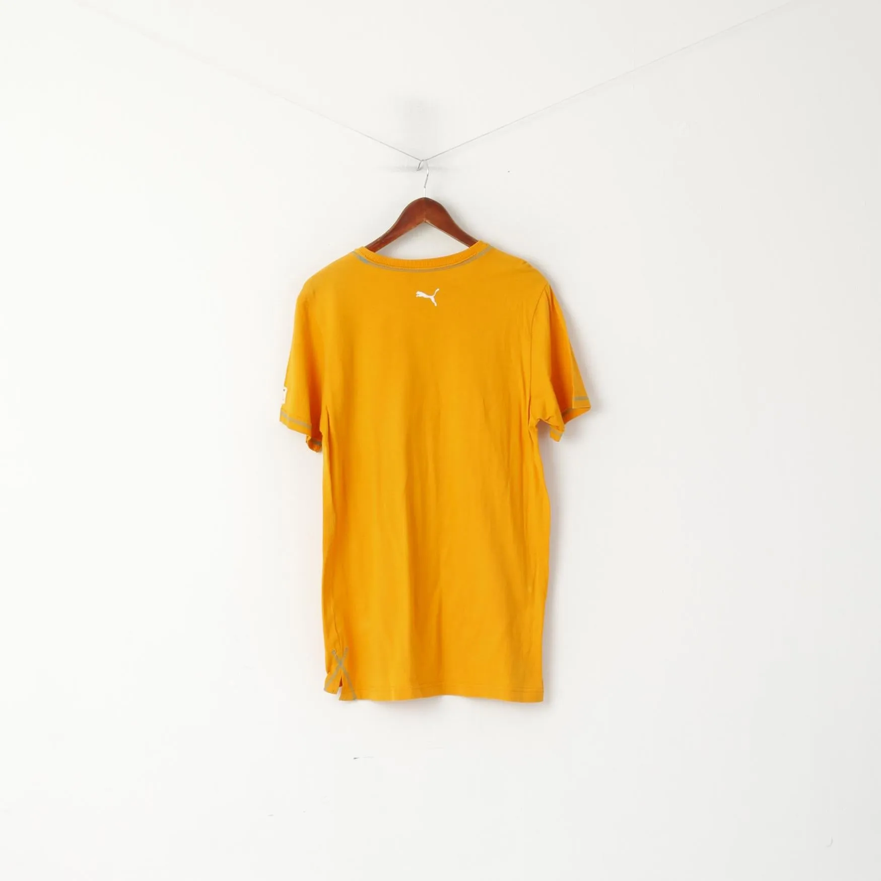 Puma Men M T- Shirt Orange Cotton Graphic Puma Fresh Since 1948 Rugby Short Sleeve Top