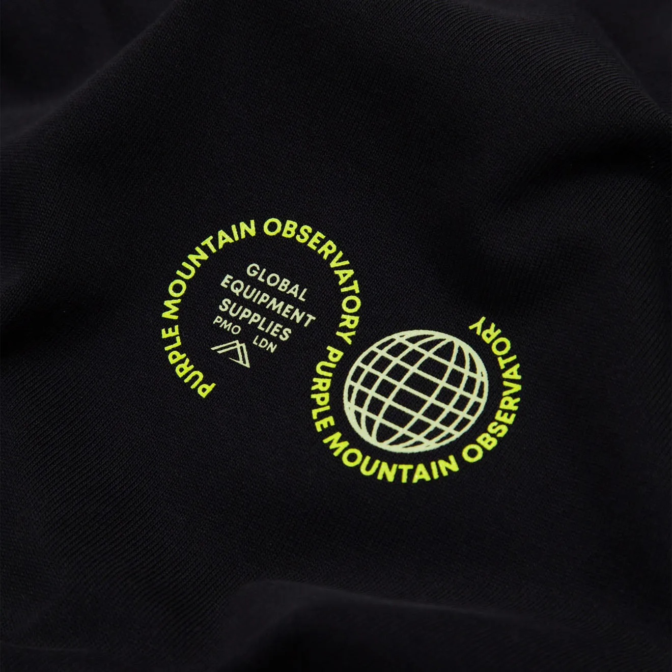 Purple Mountain Observatory Globe Logo L/S Tee Black