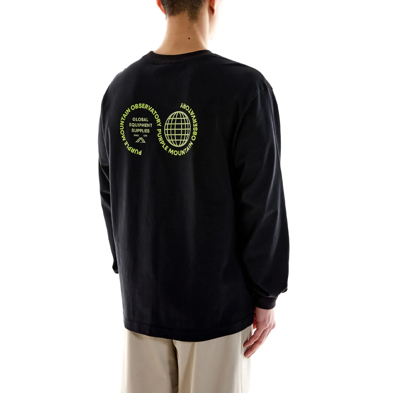 Purple Mountain Observatory Globe Logo L/S Tee Black