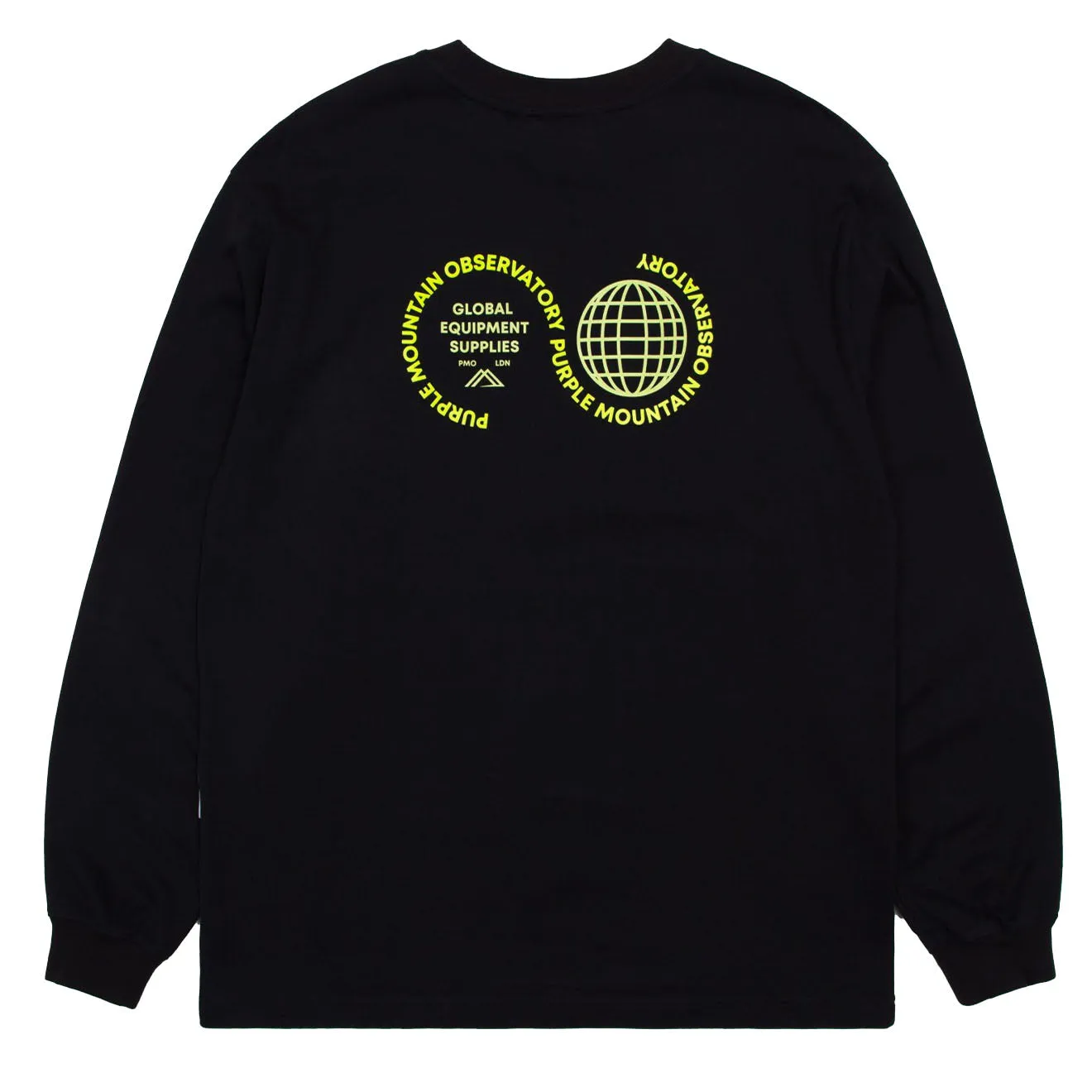 Purple Mountain Observatory Globe Logo L/S Tee Black