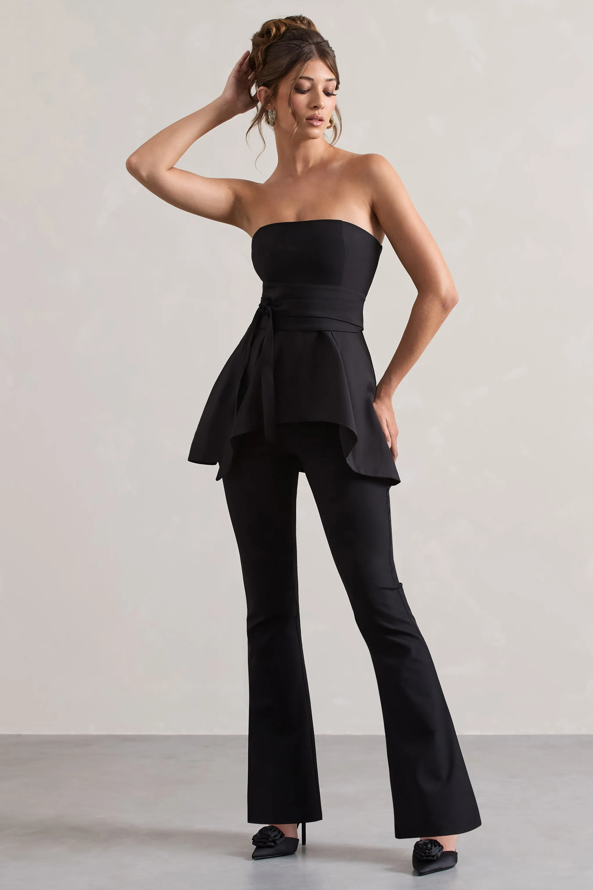 Purpose | Black Flared-Leg Trousers Club L London
