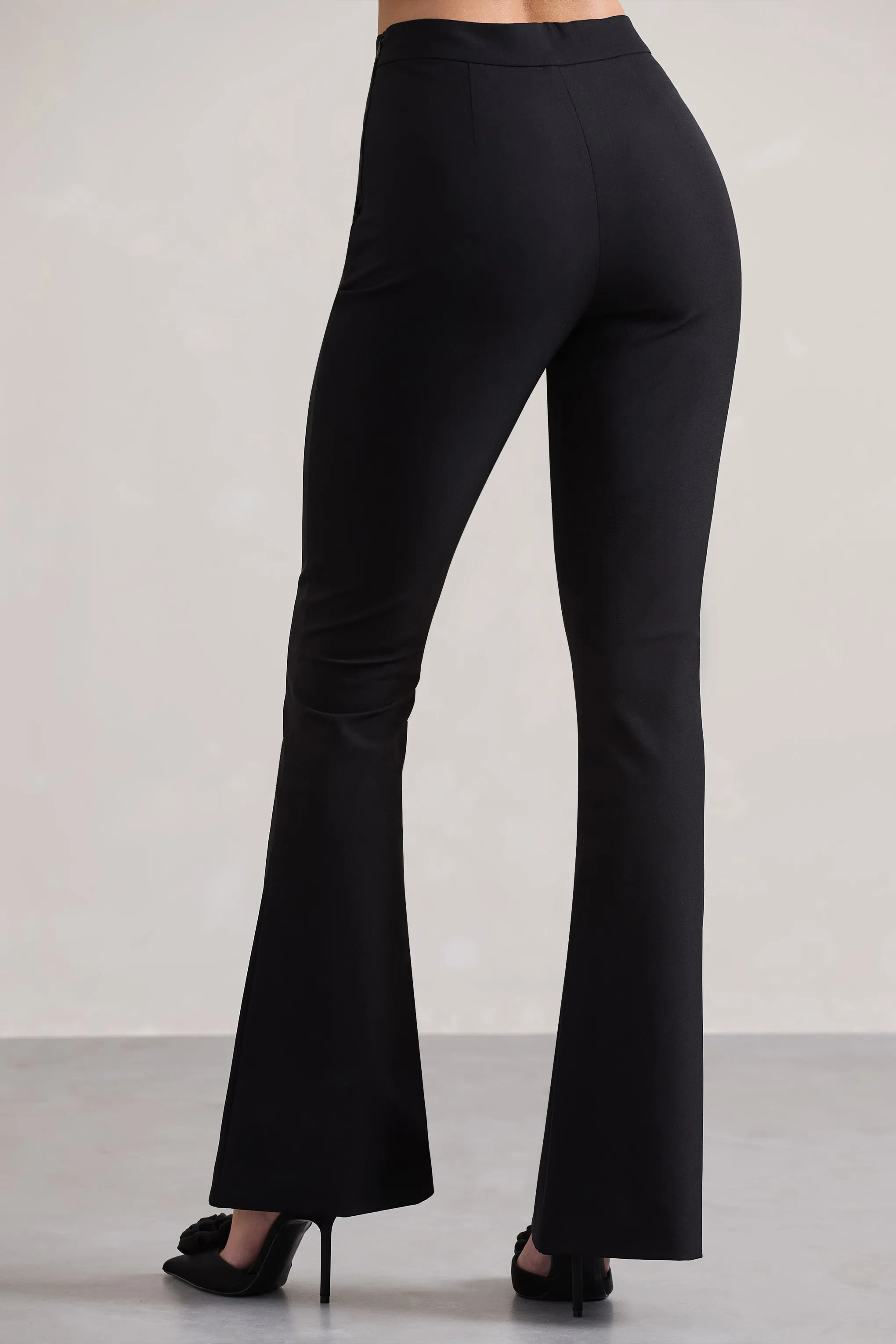 Purpose | Black Flared-Leg Trousers Club L London