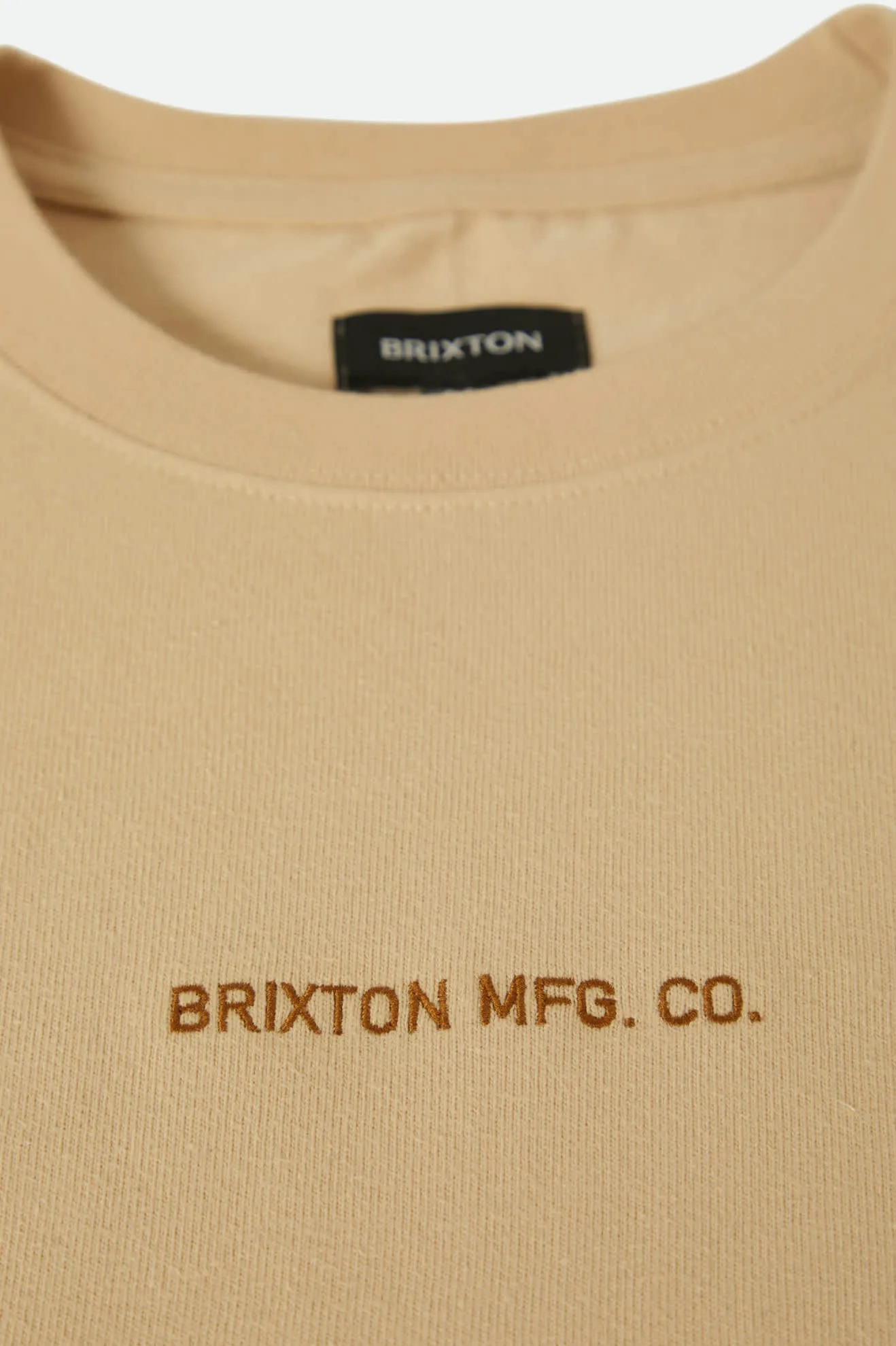 Quality Embroidered Heavyweight S/S Standard T-Shirt - Cream Classic Wash Brixton