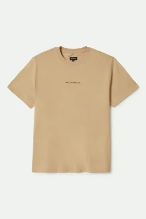 Quality Embroidered Heavyweight S/S Standard T-Shirt - Cream Classic Wash Brixton