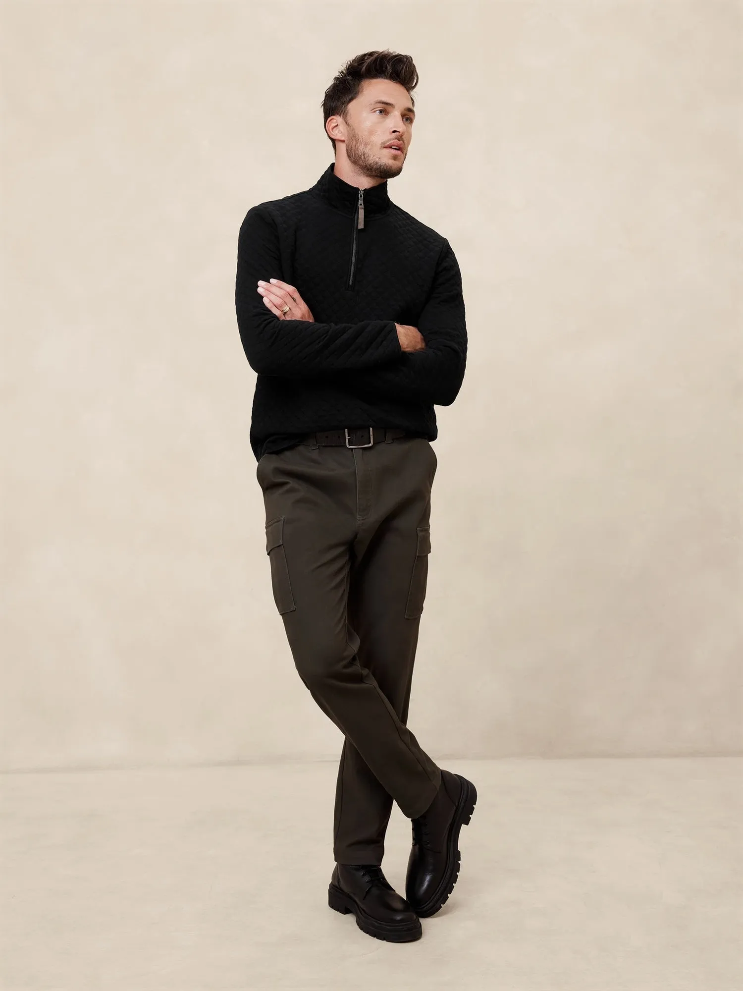 Quilted Half Zip Banana Republic