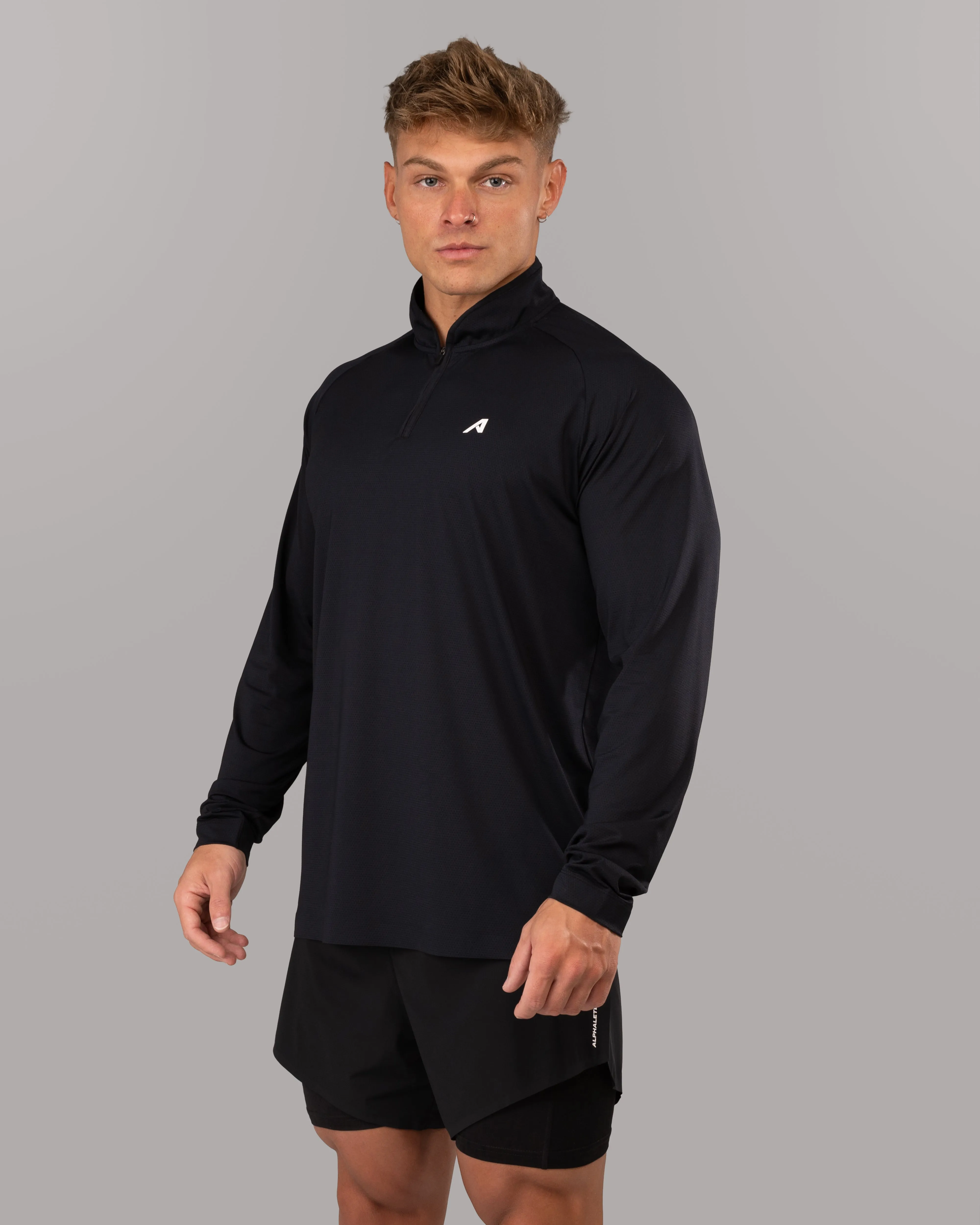 Racer Quarter Zip - Black Alphalete Athletics