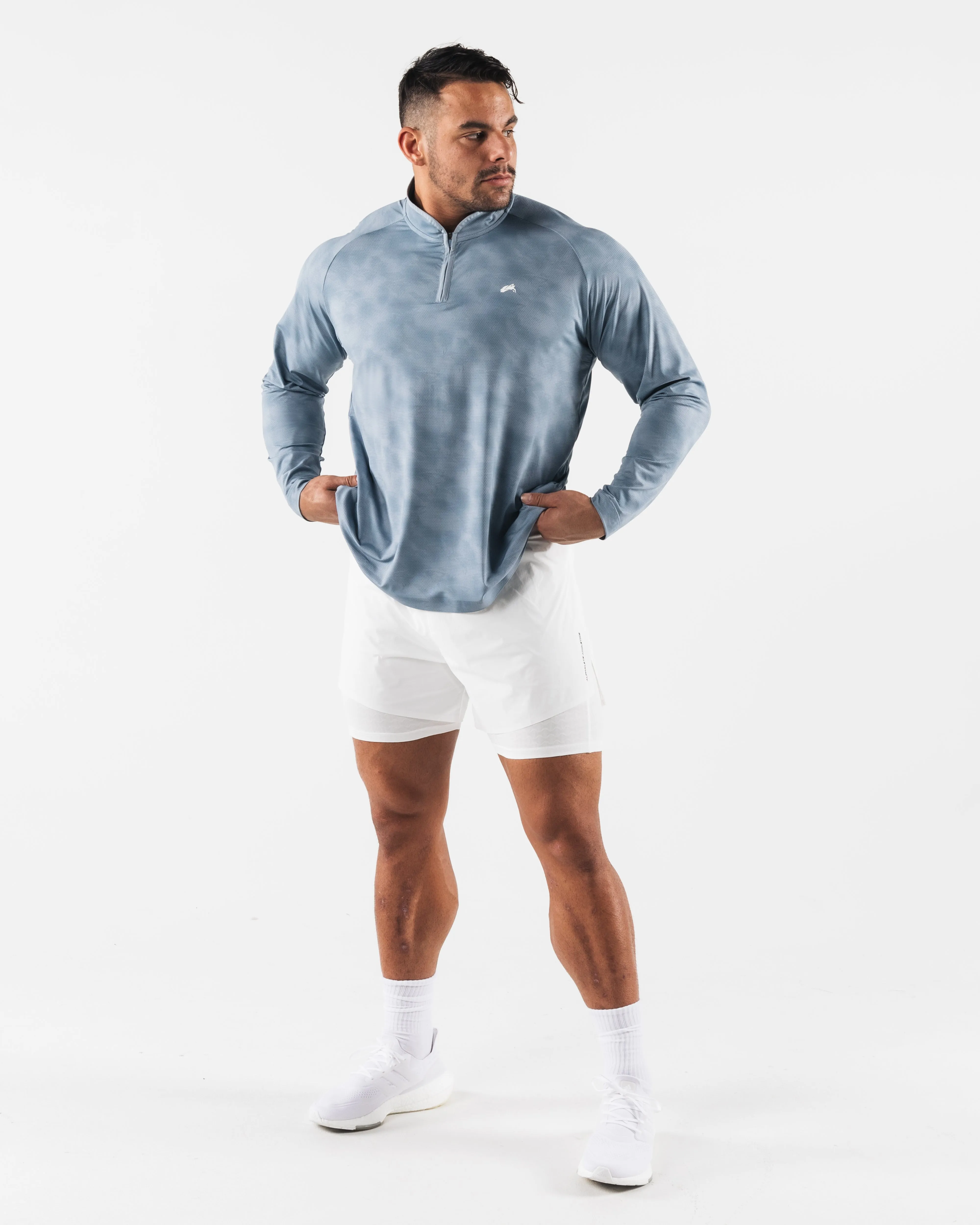 Racer Quarter Zip - Slate Print Alphalete Athletics