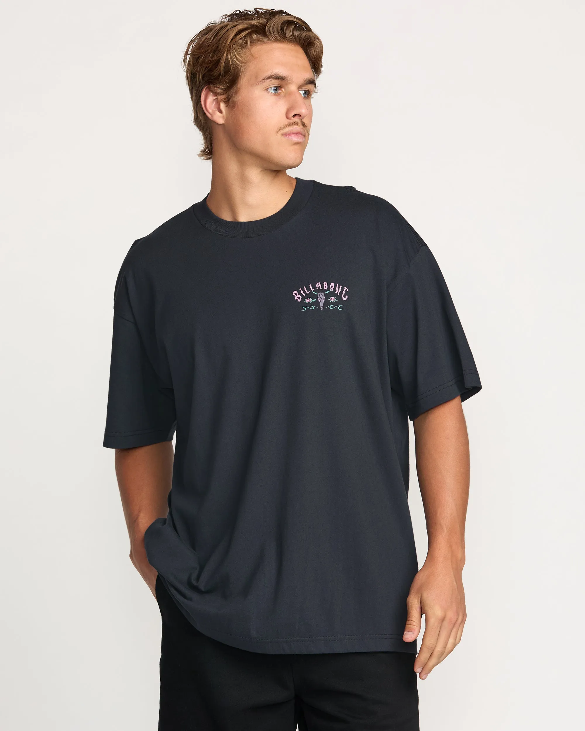 Raging Bull Regular Tee - Washed Black Billabong