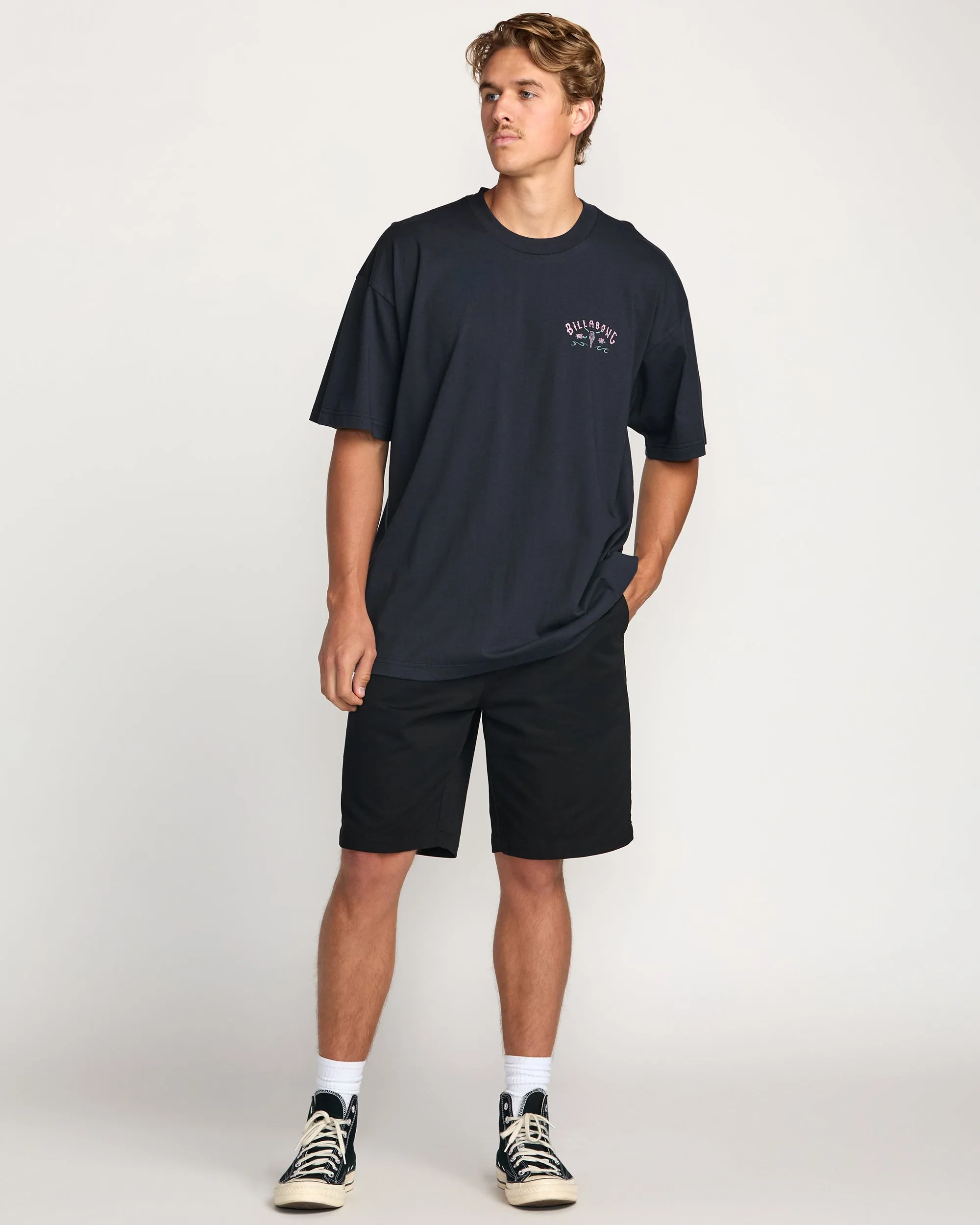 Raging Bull Regular Tee - Washed Black Billabong