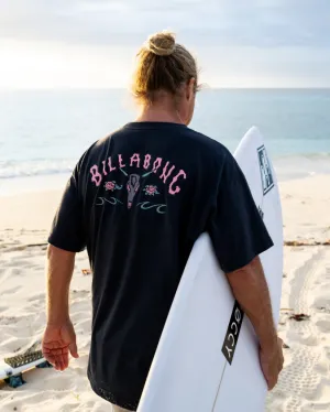Raging Bull Regular Tee - Washed Black Billabong