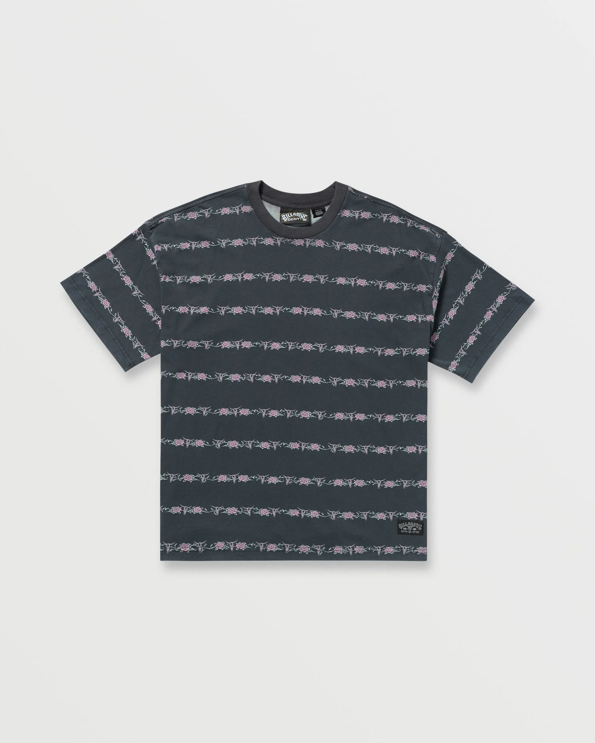 Raging Bull Stripe Tee - Washed Black Billabong