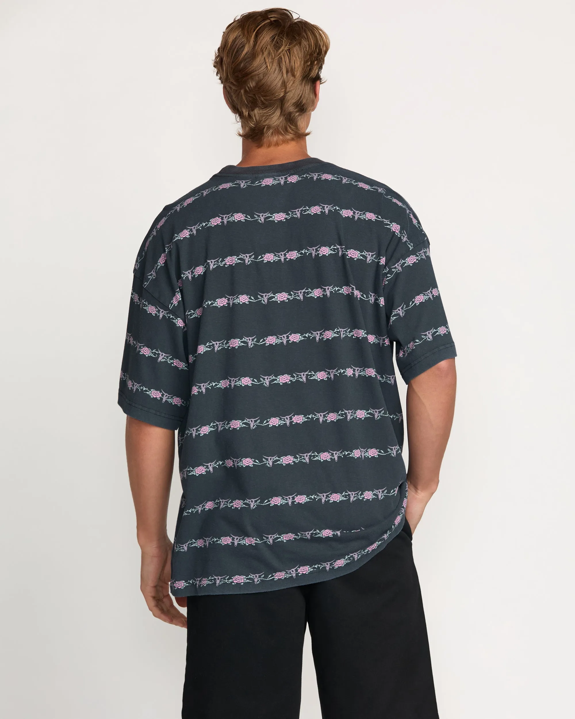 Raging Bull Stripe Tee - Washed Black Billabong
